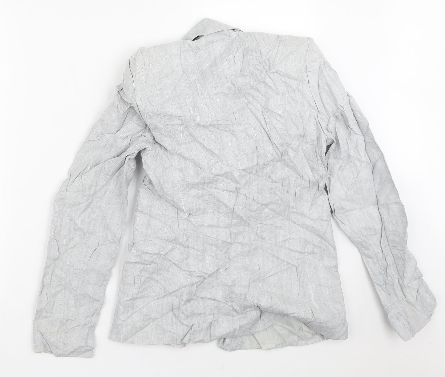 Marks and Spencer Womens Grey Striped  Jacket Blazer Size 12