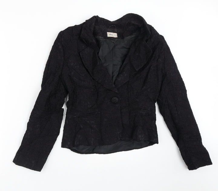BHS Womens Black Floral  Jacket Blazer Size 10