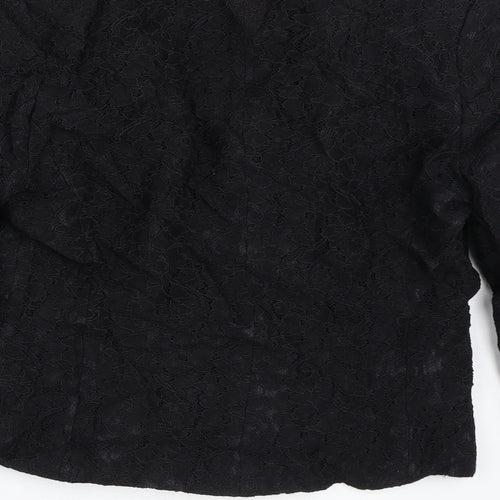 BHS Womens Black Floral  Jacket Blazer Size 10
