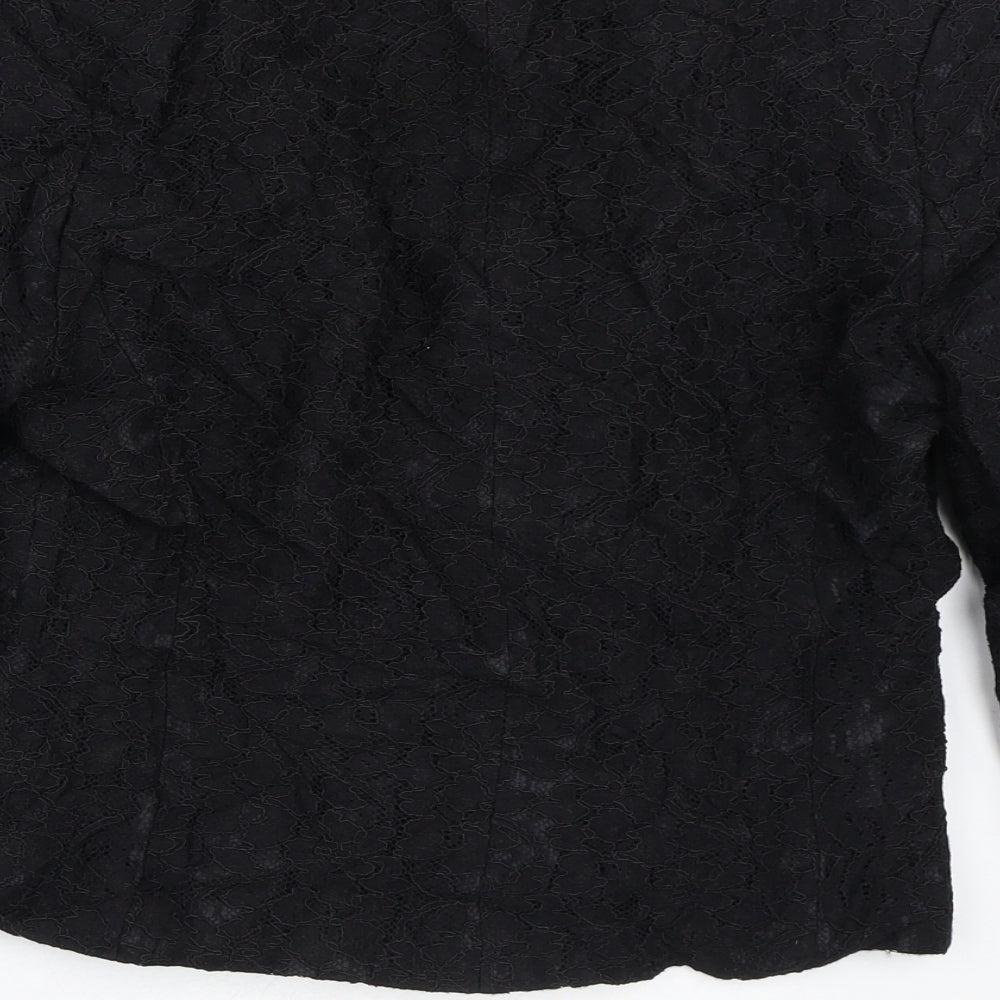 BHS Womens Black Floral  Jacket Blazer Size 10