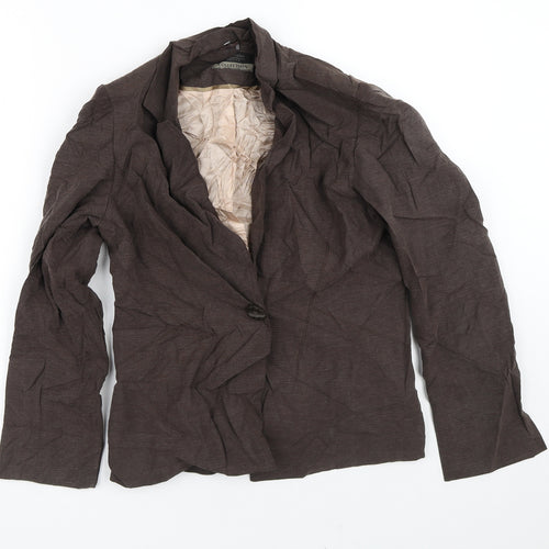 Principles Womens Brown Striped  Jacket Blazer Size 10