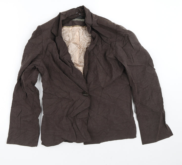 Principles Womens Brown Striped  Jacket Blazer Size 10
