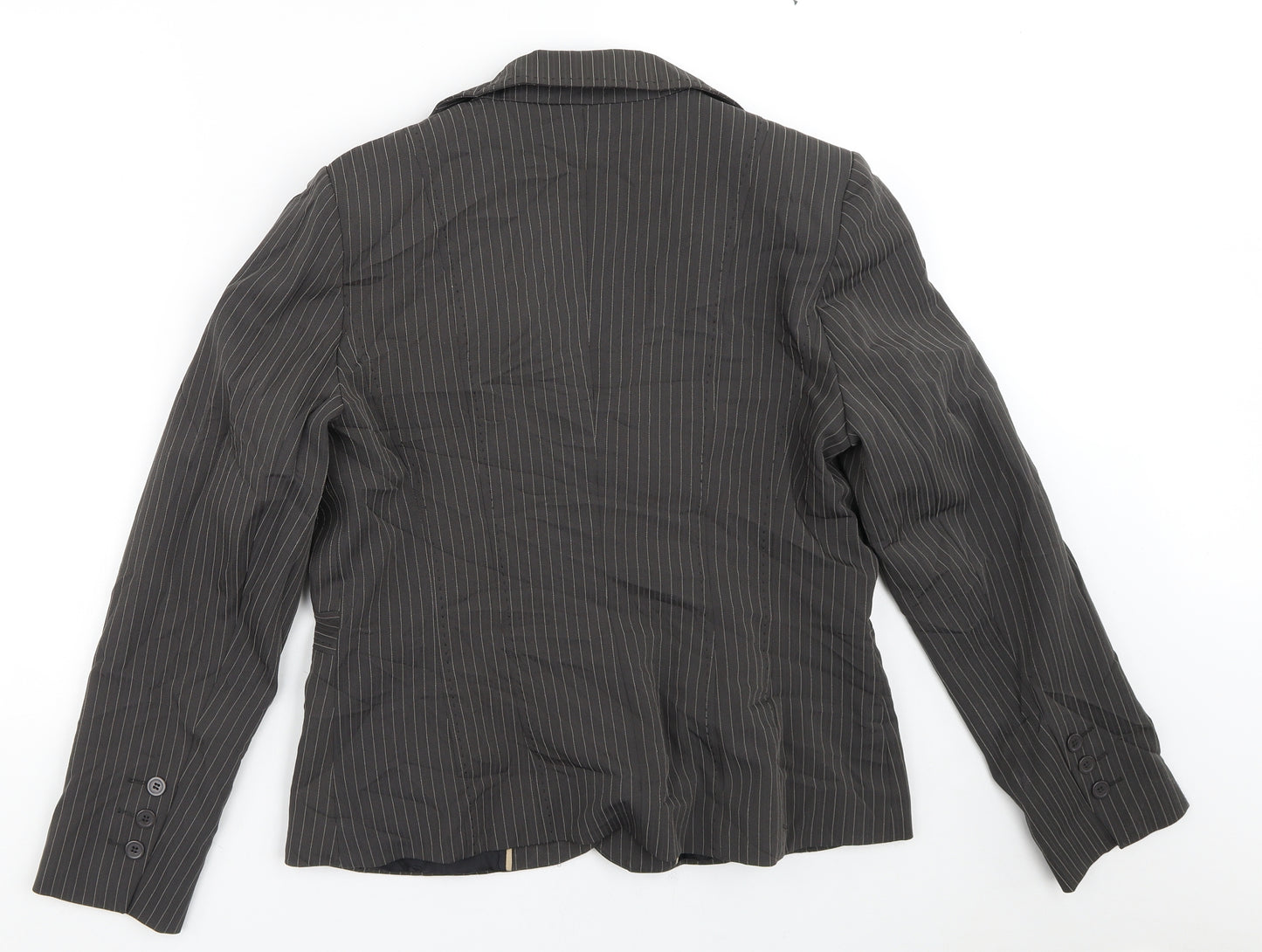 South Womens Brown Striped  Jacket Blazer Size 16