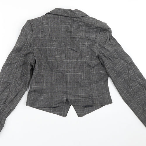 Dorothy Perkins Womens Grey Plaid  Jacket Blazer Size 12