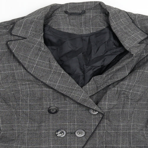 Dorothy Perkins Womens Grey Plaid  Jacket Blazer Size 12