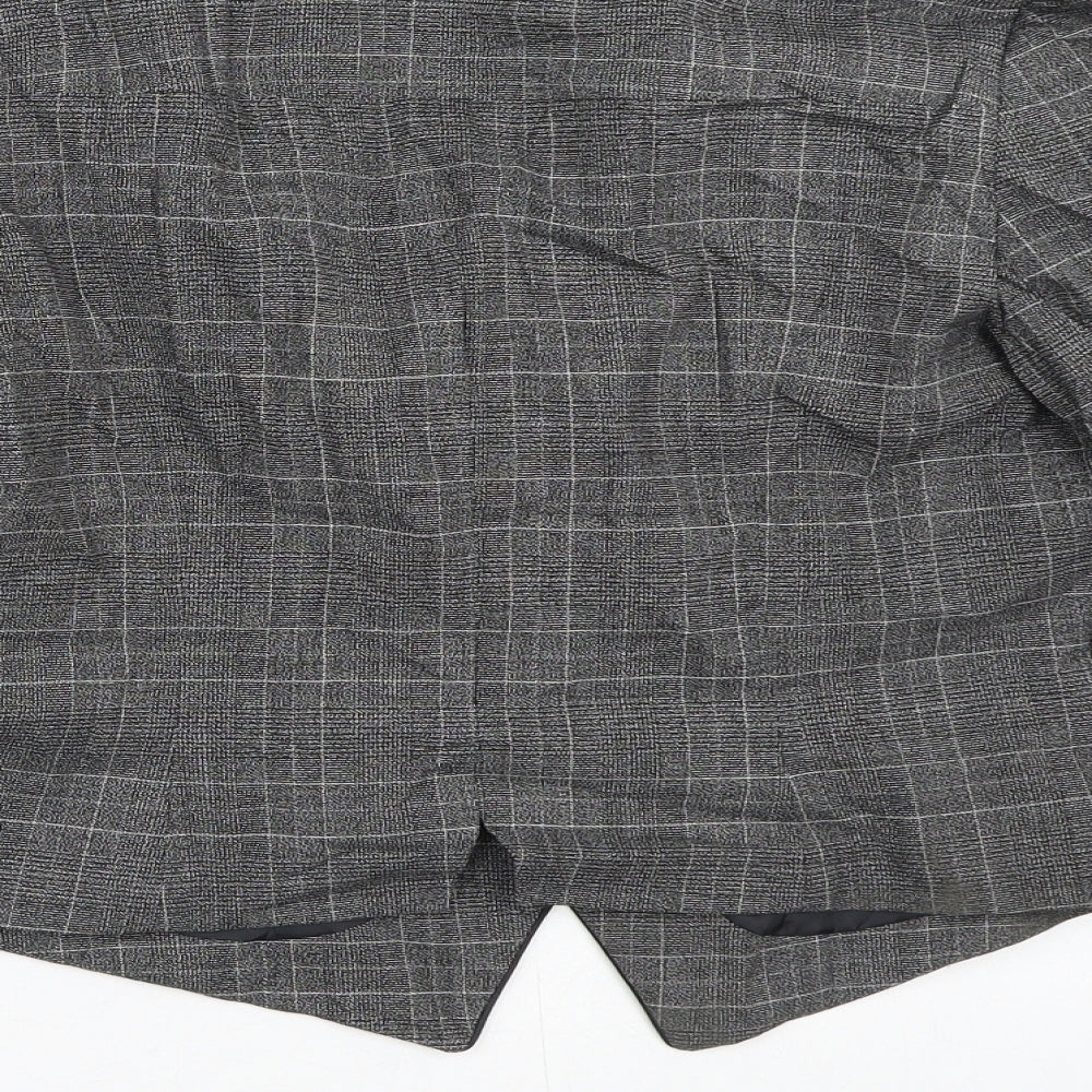 Dorothy Perkins Womens Grey Plaid  Jacket Blazer Size 12