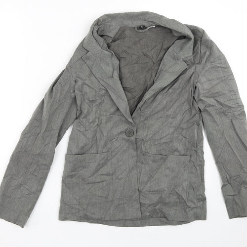 Divided Womens Grey Striped  Jacket Blazer Size 10