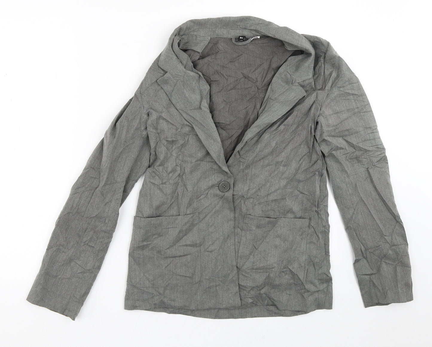 Divided Womens Grey Striped  Jacket Blazer Size 10