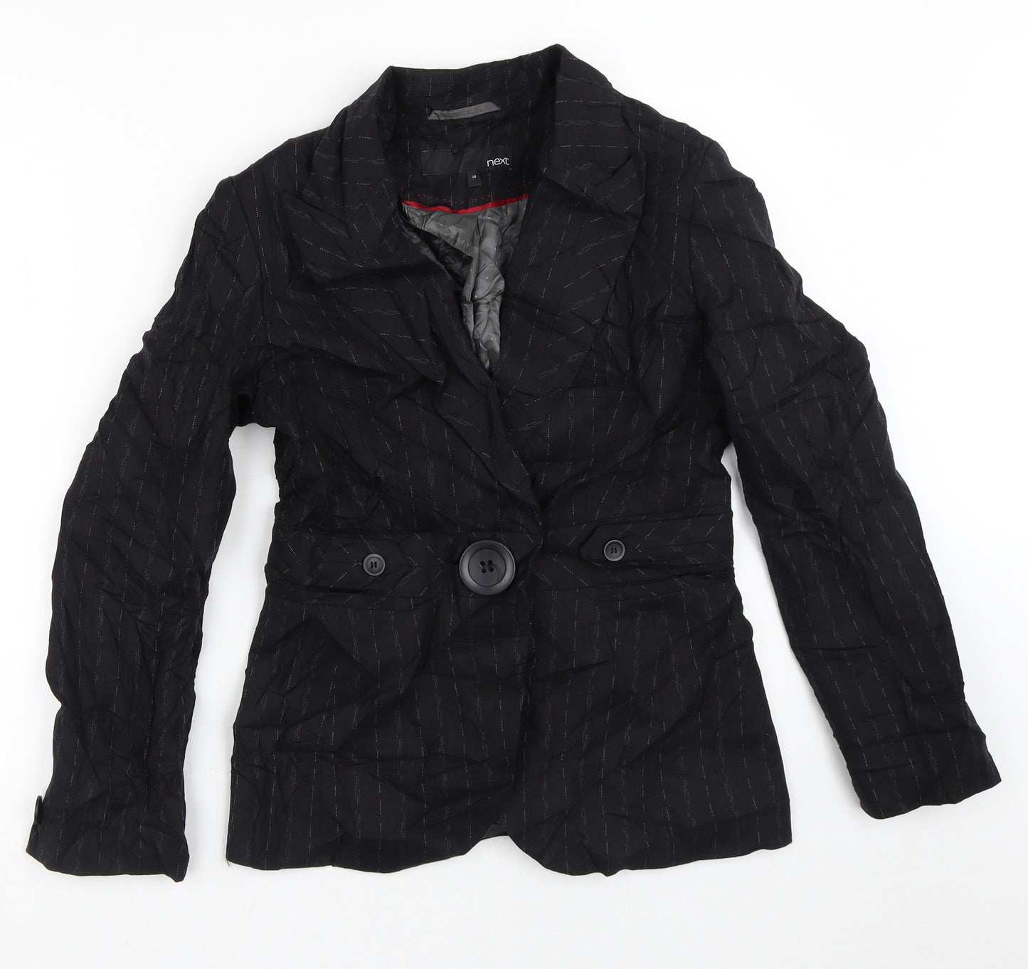 NEXT Womens Black Striped  Jacket Blazer Size 10
