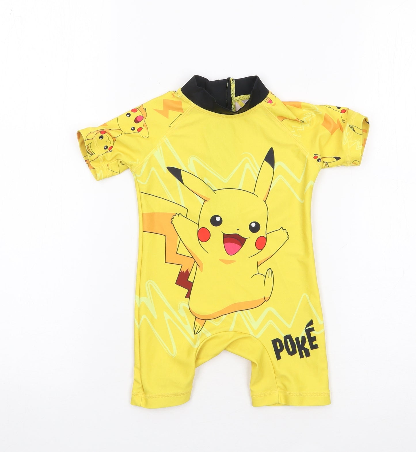 NEXT Boys Yellow Geometric Polyester Leotard One-Piece Size 9-12 Months  Zip - Pokemon, Swinsuit