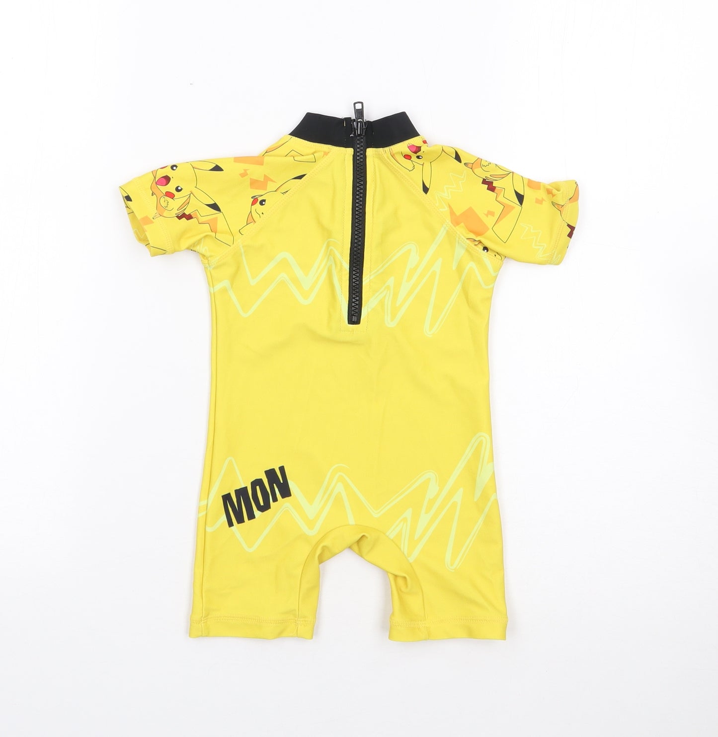 NEXT Boys Yellow Geometric Polyester Leotard One-Piece Size 9-12 Months  Zip - Pokemon, Swinsuit