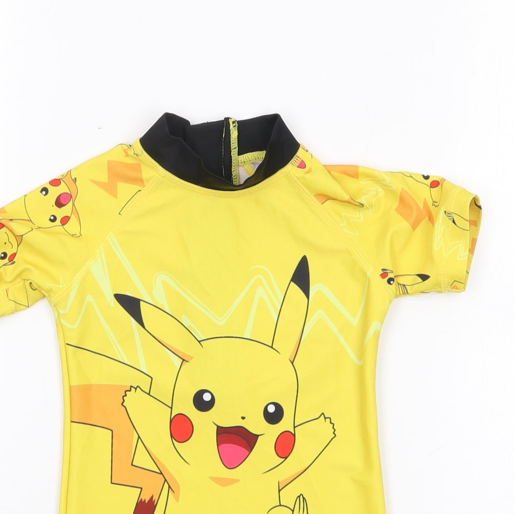 NEXT Boys Yellow Geometric Polyester Leotard One-Piece Size 9-12 Months  Zip - Pokemon, Swinsuit