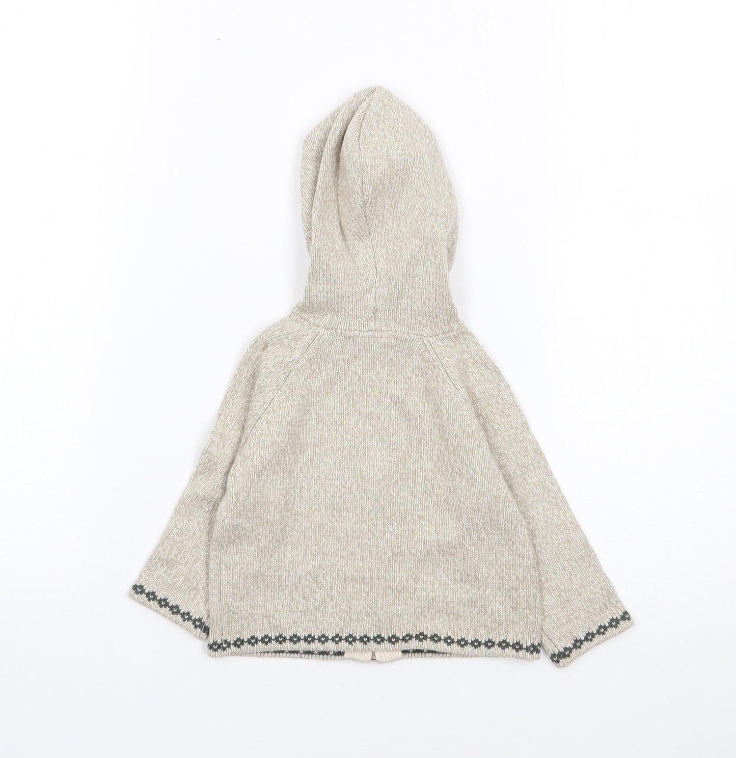 NEXT Boys Beige  Cotton Full Zip Jumper Size 3-6 Months  Zip - Panda