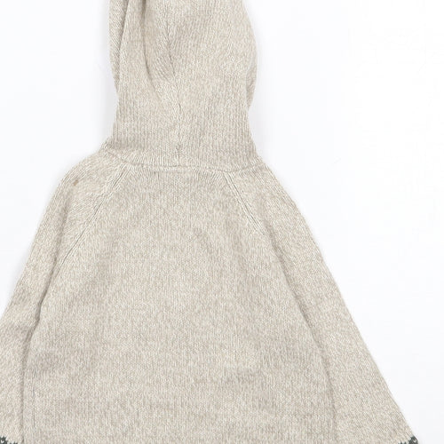 NEXT Boys Beige  Cotton Full Zip Jumper Size 3-6 Months  Zip - Panda