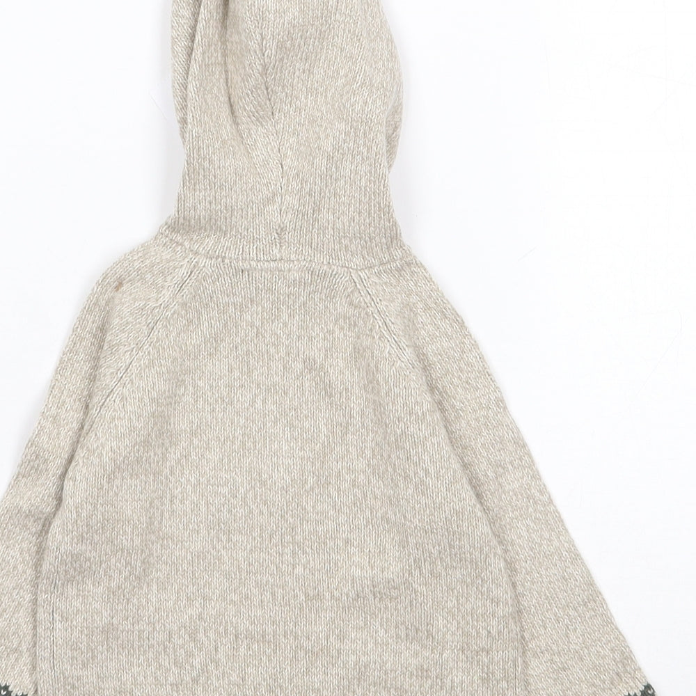 NEXT Boys Beige  Cotton Full Zip Jumper Size 3-6 Months  Zip - Panda