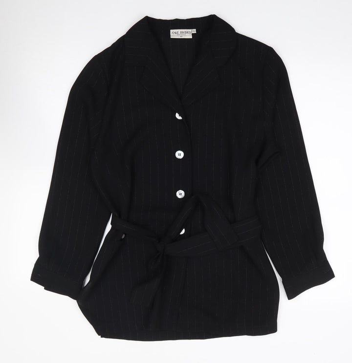 Anne Brooks Womens Black   Jacket  Size 12  Button