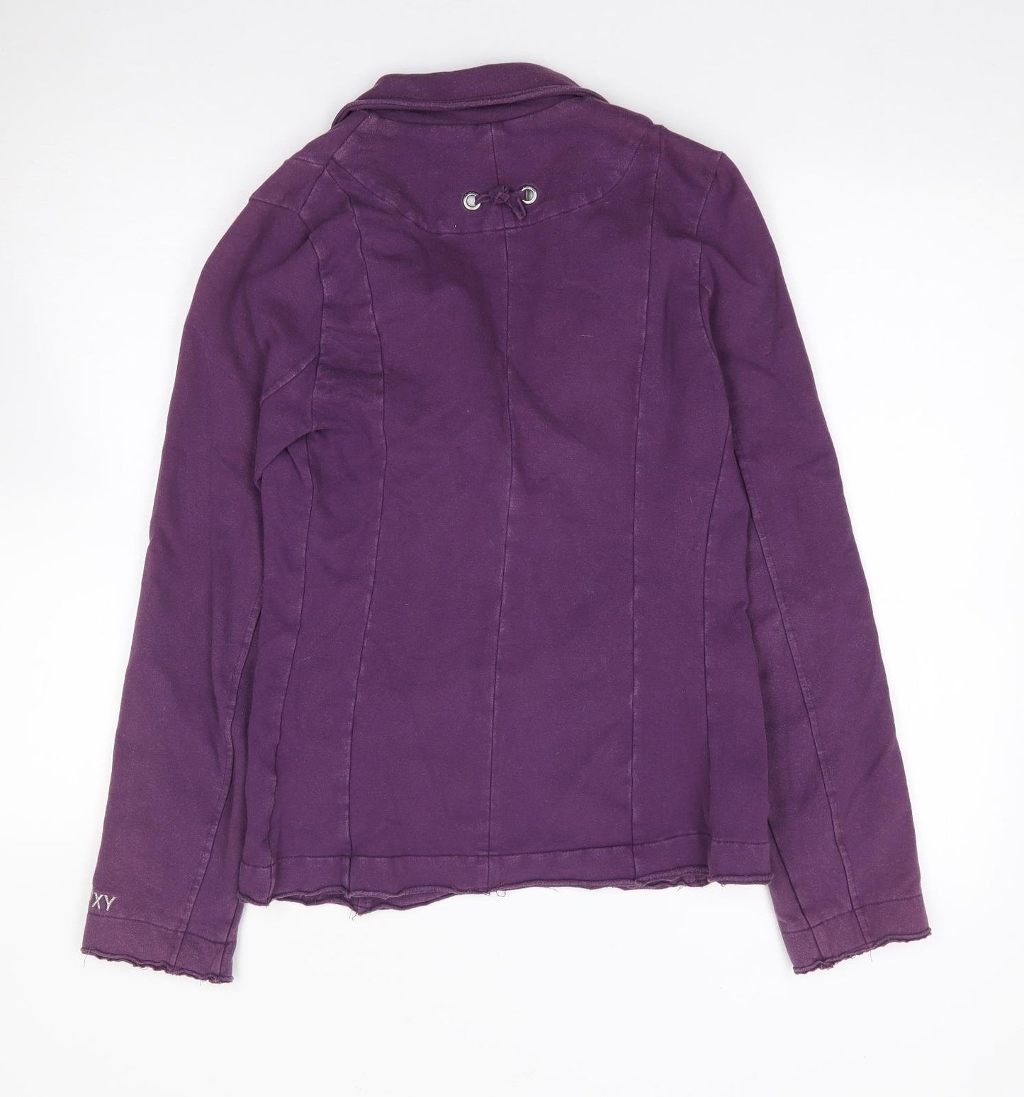 ROXY Womens Purple Collared  Cotton Full Zip Jumper Size M