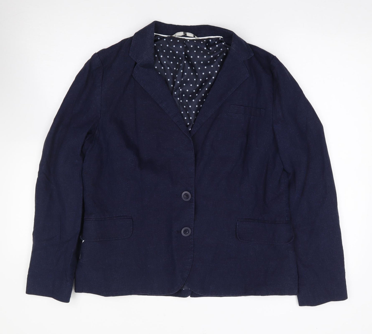 TU Womens Blue  Linen Jacket Suit Jacket Size 14