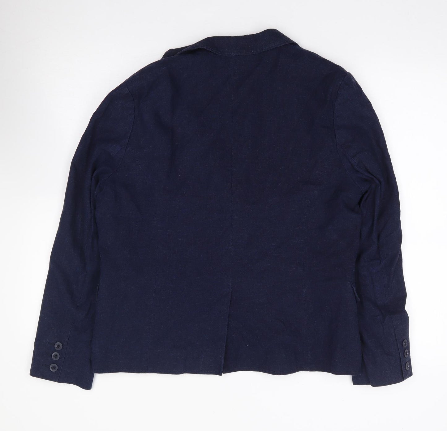 TU Womens Blue  Linen Jacket Suit Jacket Size 14