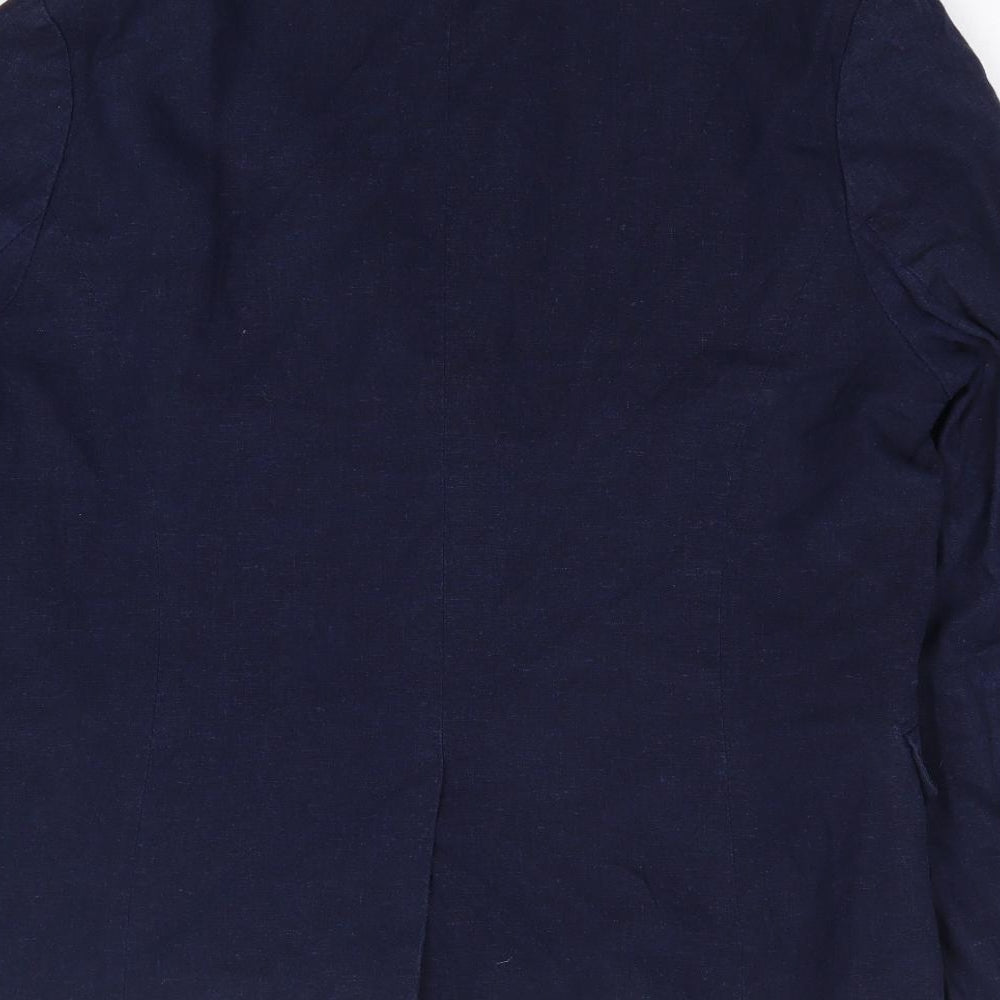 TU Womens Blue  Linen Jacket Suit Jacket Size 14