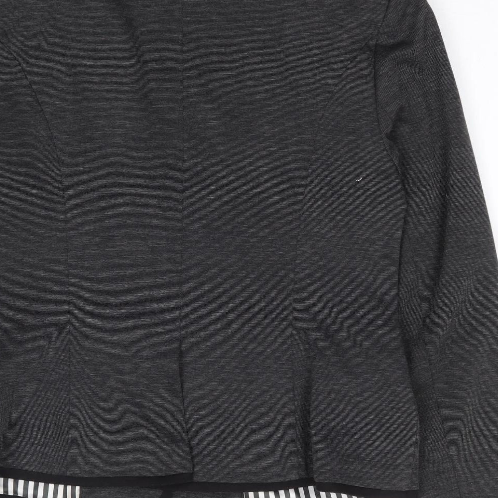 Tu  Womens Grey  Polyester Jacket Suit Jacket Size 12
