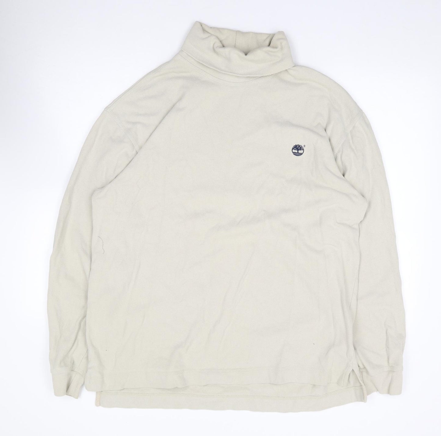 Timbaland Mens Beige Roll Neck  Cotton Pullover Jumper Size L