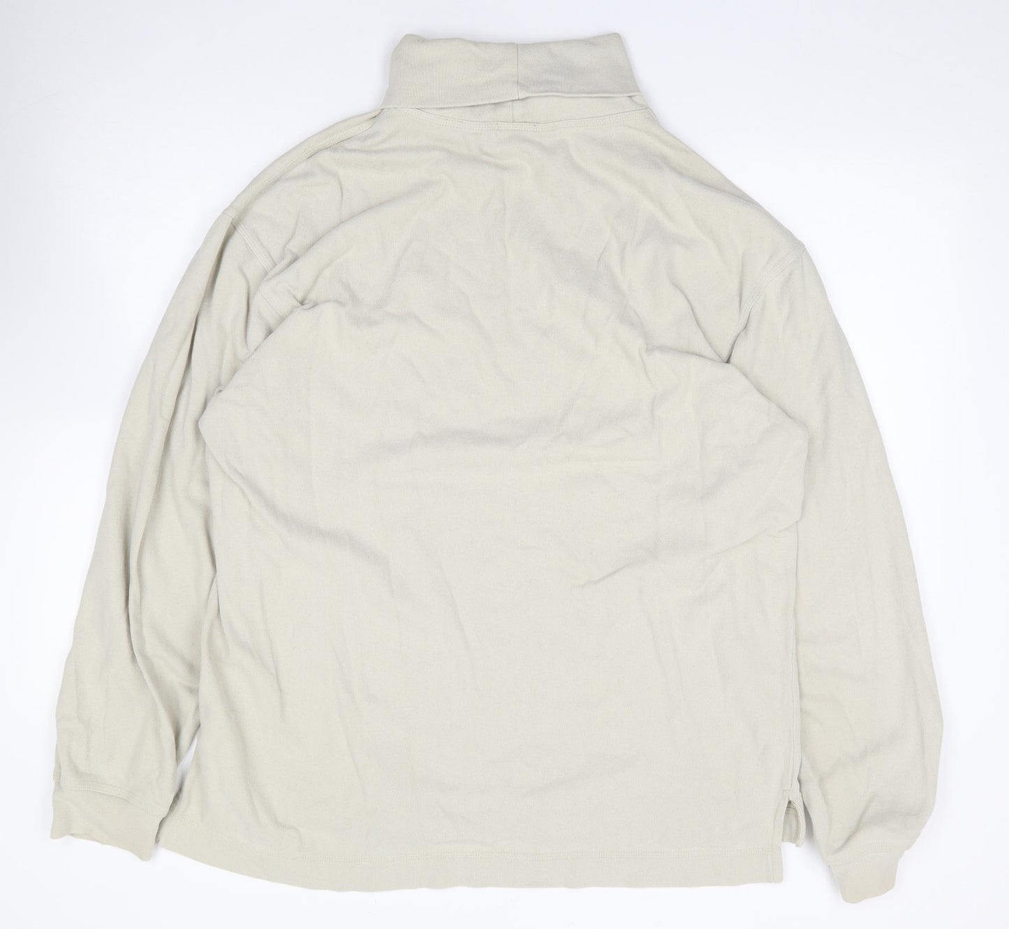 Timbaland Mens Beige Roll Neck  Cotton Pullover Jumper Size L