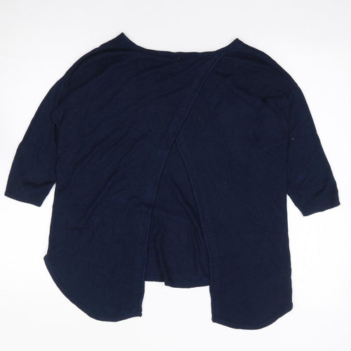 Oasis Womens Blue Round Neck  Viscose Pullover Jumper Size S