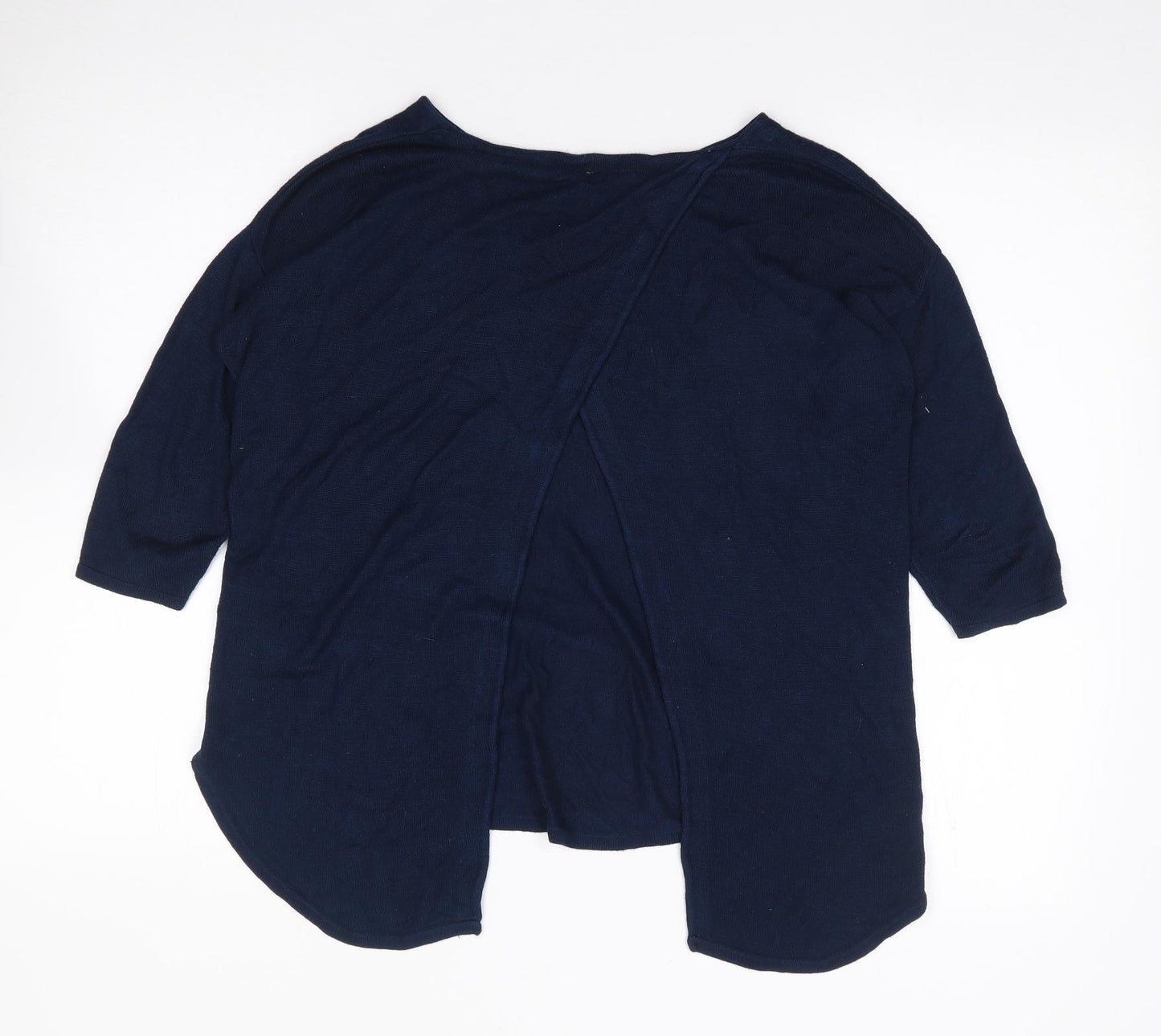 Oasis Womens Blue Round Neck  Viscose Pullover Jumper Size S