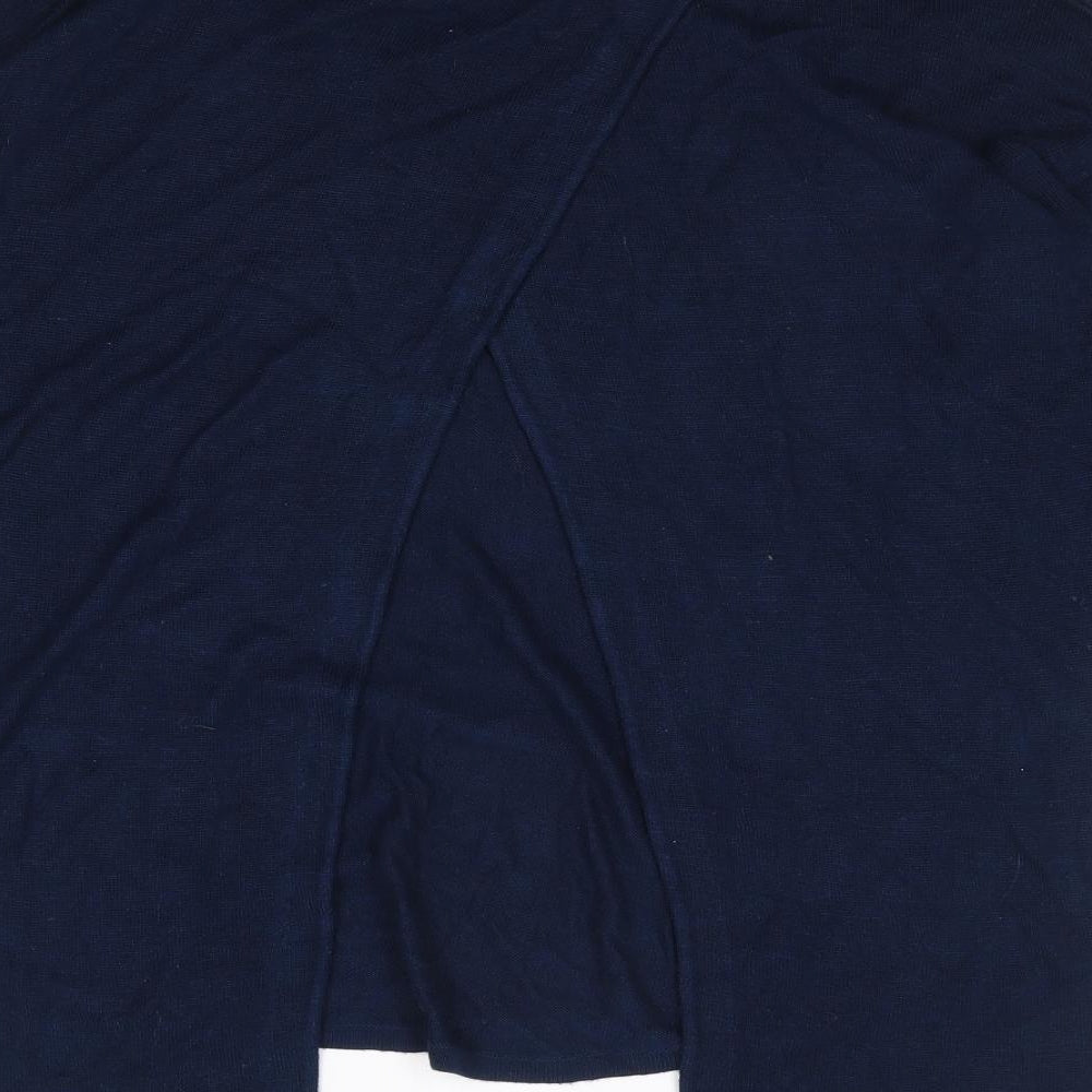 Oasis Womens Blue Round Neck  Viscose Pullover Jumper Size S