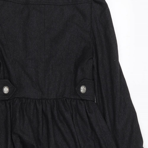 River Island  Womens Grey   Military Jacket Coat Size 8  Button