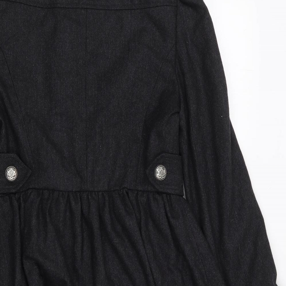 River Island  Womens Grey   Military Jacket Coat Size 8  Button