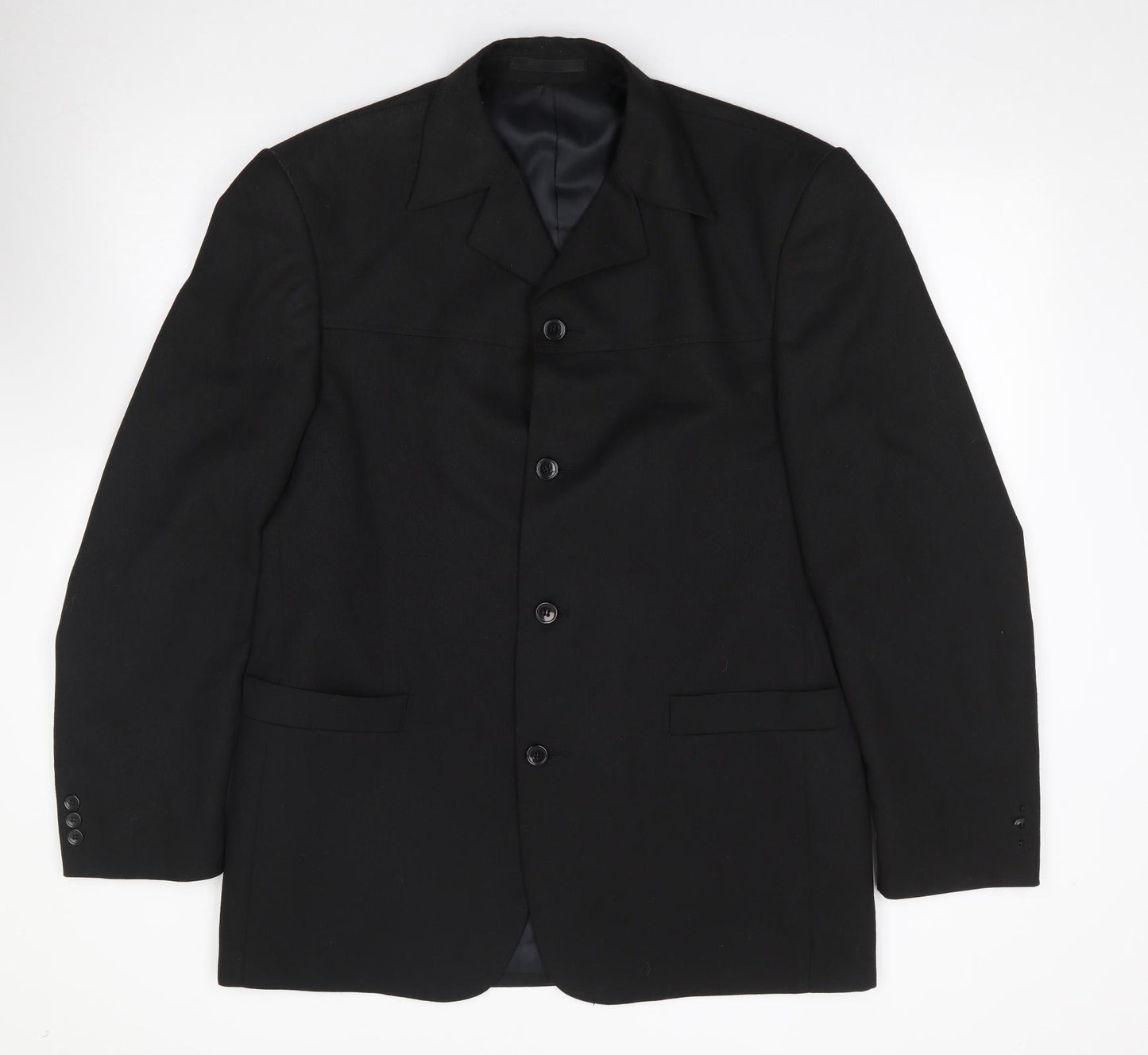 Armando Mens Black  Polyester Jacket Suit Jacket Size 42
