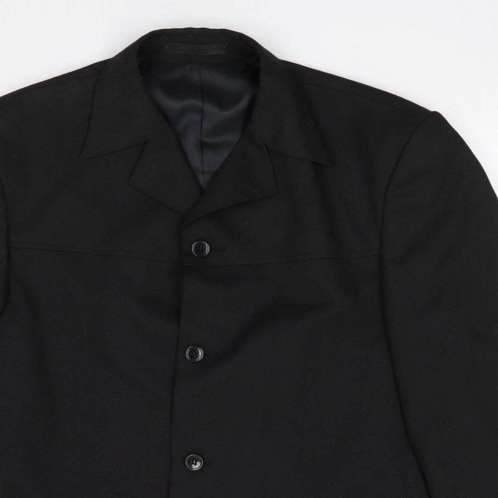 Armando Mens Black  Polyester Jacket Suit Jacket Size 42