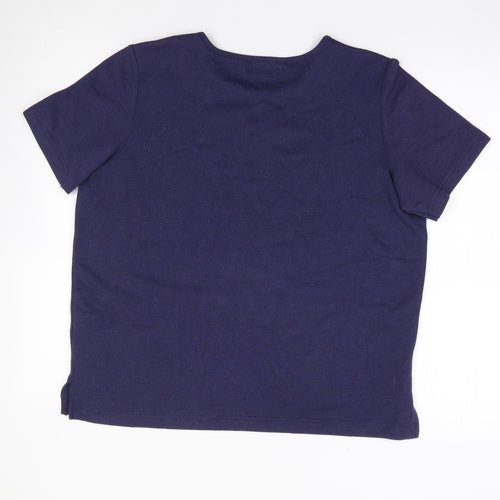 Bonmarché Womens Blue  Polyester Jersey T-Shirt Size M Round Neck