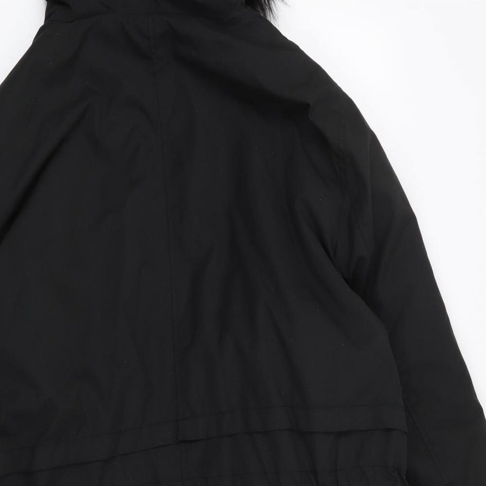 New Look Curves Womens Black   Parka Coat Size 28  Zip