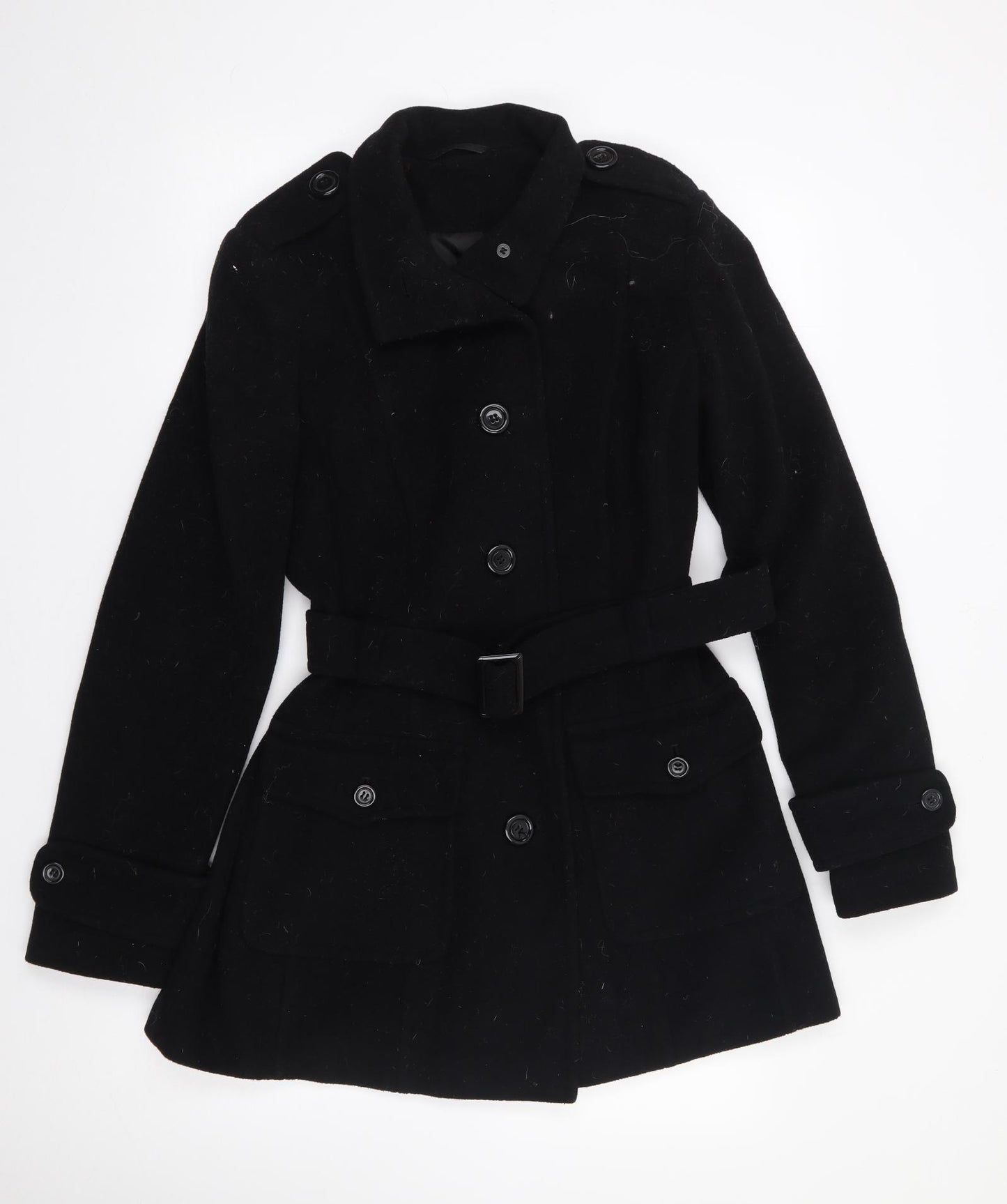 Dorothy Perkins  Womens Black   Military Jacket Coat Size 12  Button