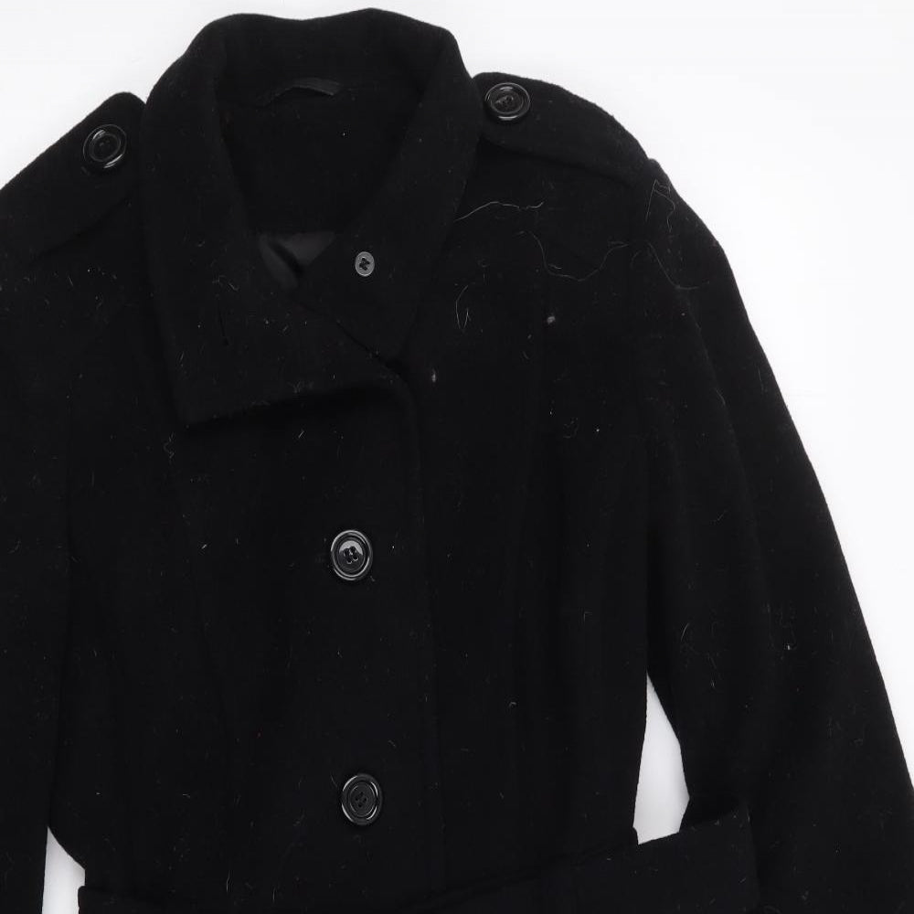 Dorothy Perkins  Womens Black   Military Jacket Coat Size 12  Button