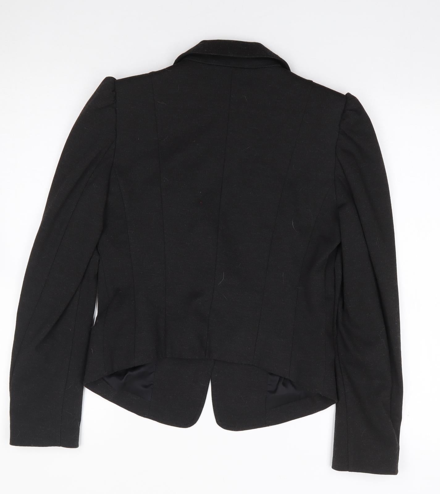 H&M  Womens Grey  Polyester Jacket Suit Jacket Size 8