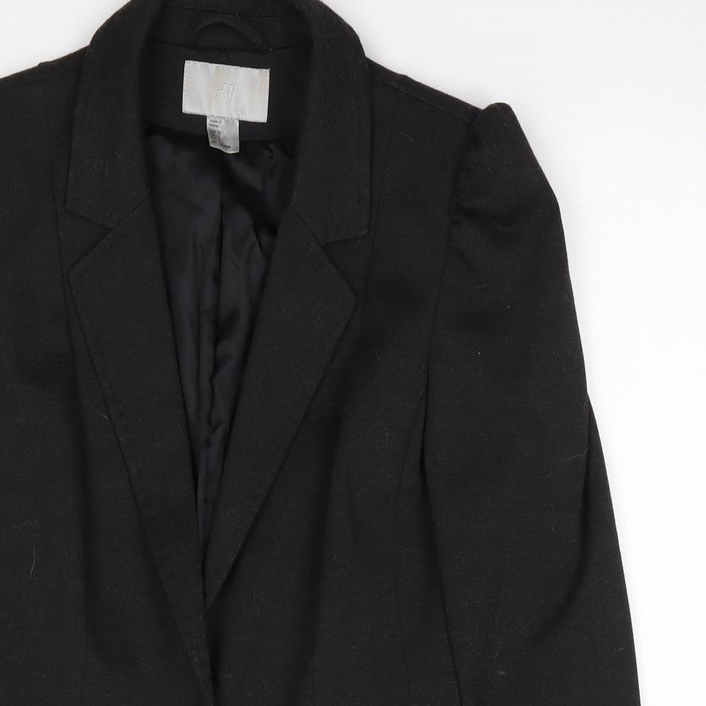 H&M  Womens Grey  Polyester Jacket Suit Jacket Size 8