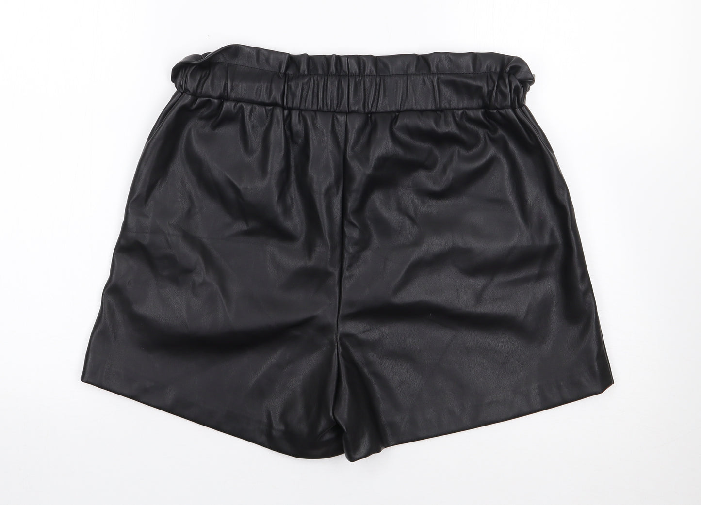 Primark Womens Black  Polyester Paperbag Shorts Size 12 L3 in Regular