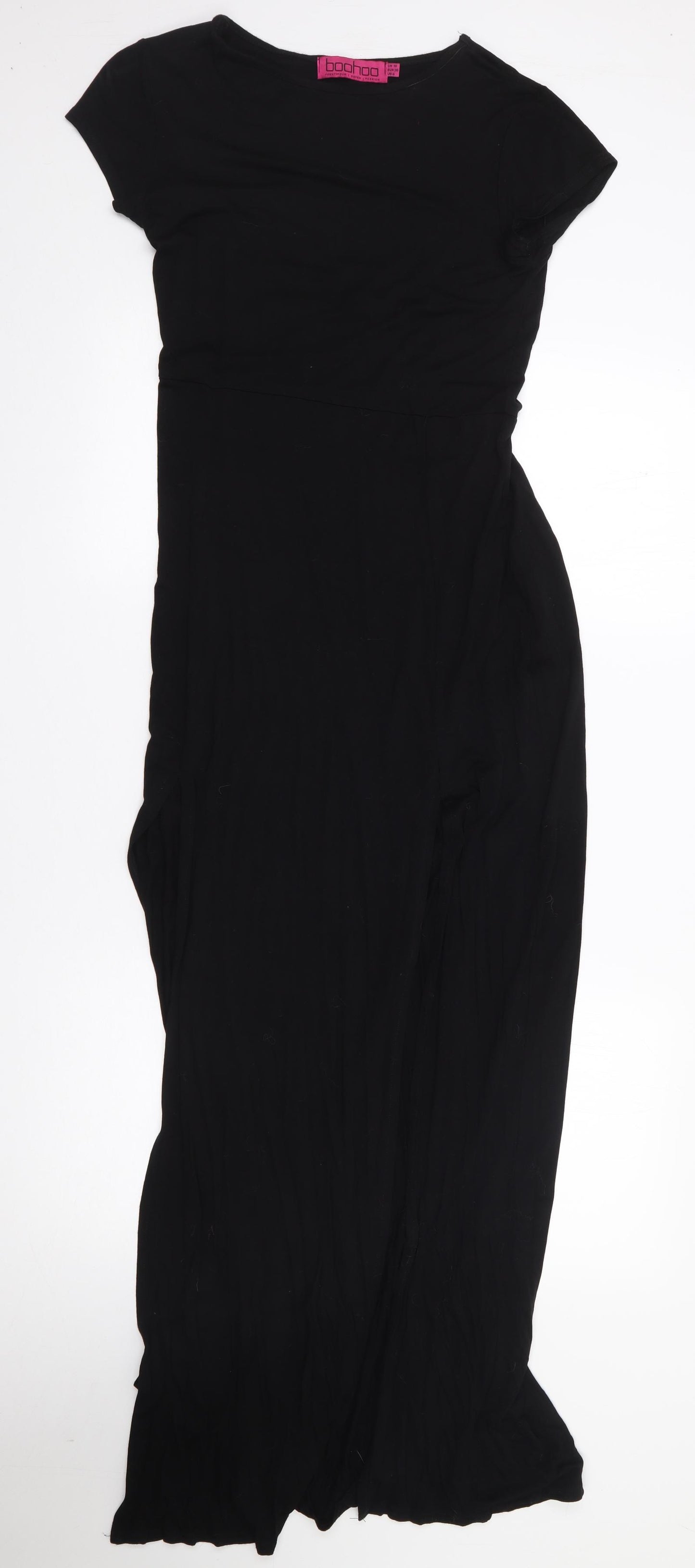 Boohoo Womens Black  Viscose Maxi  Size 10  Round Neck Pullover