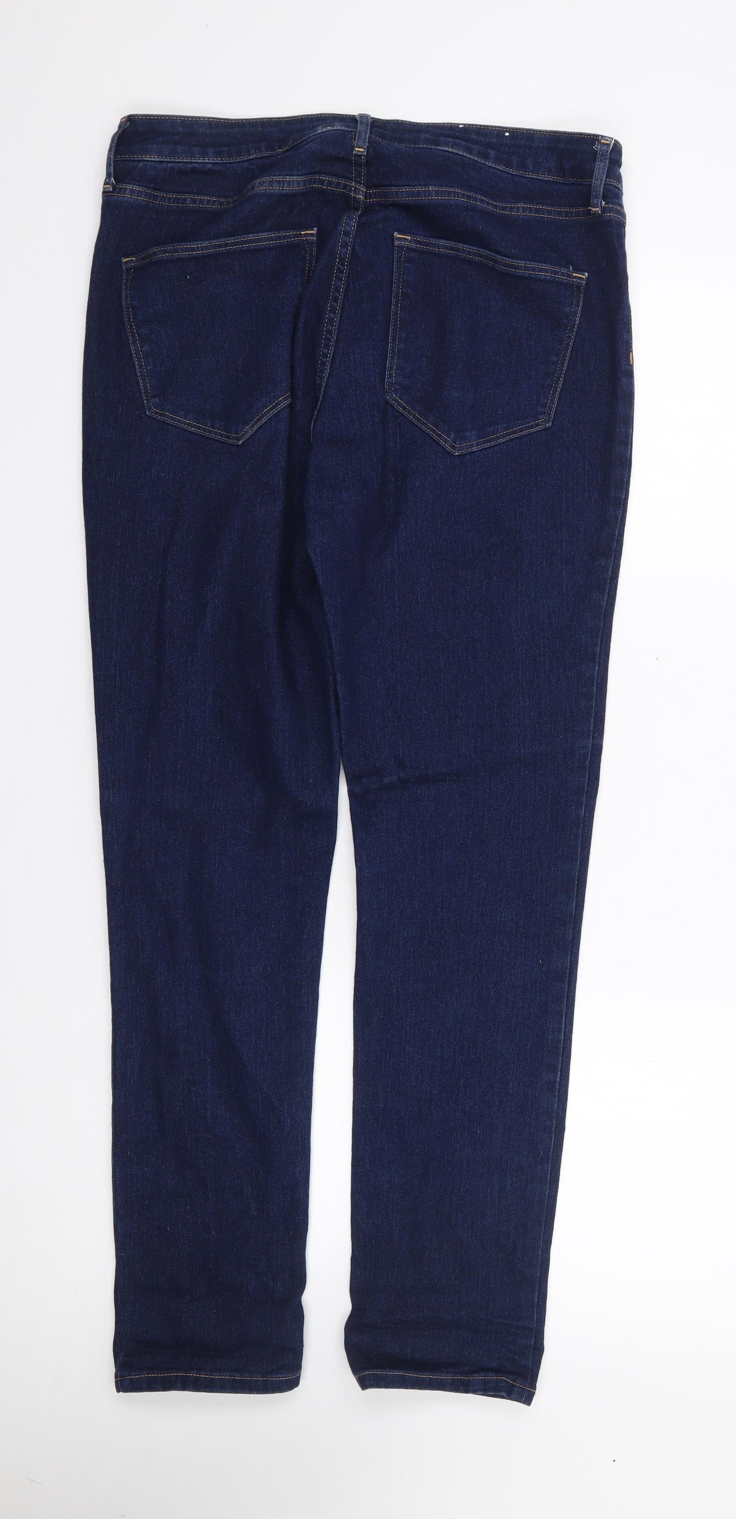 H&M  Womens Blue  Cotton Skinny Jeans Size 32 L29 in Regular Zip