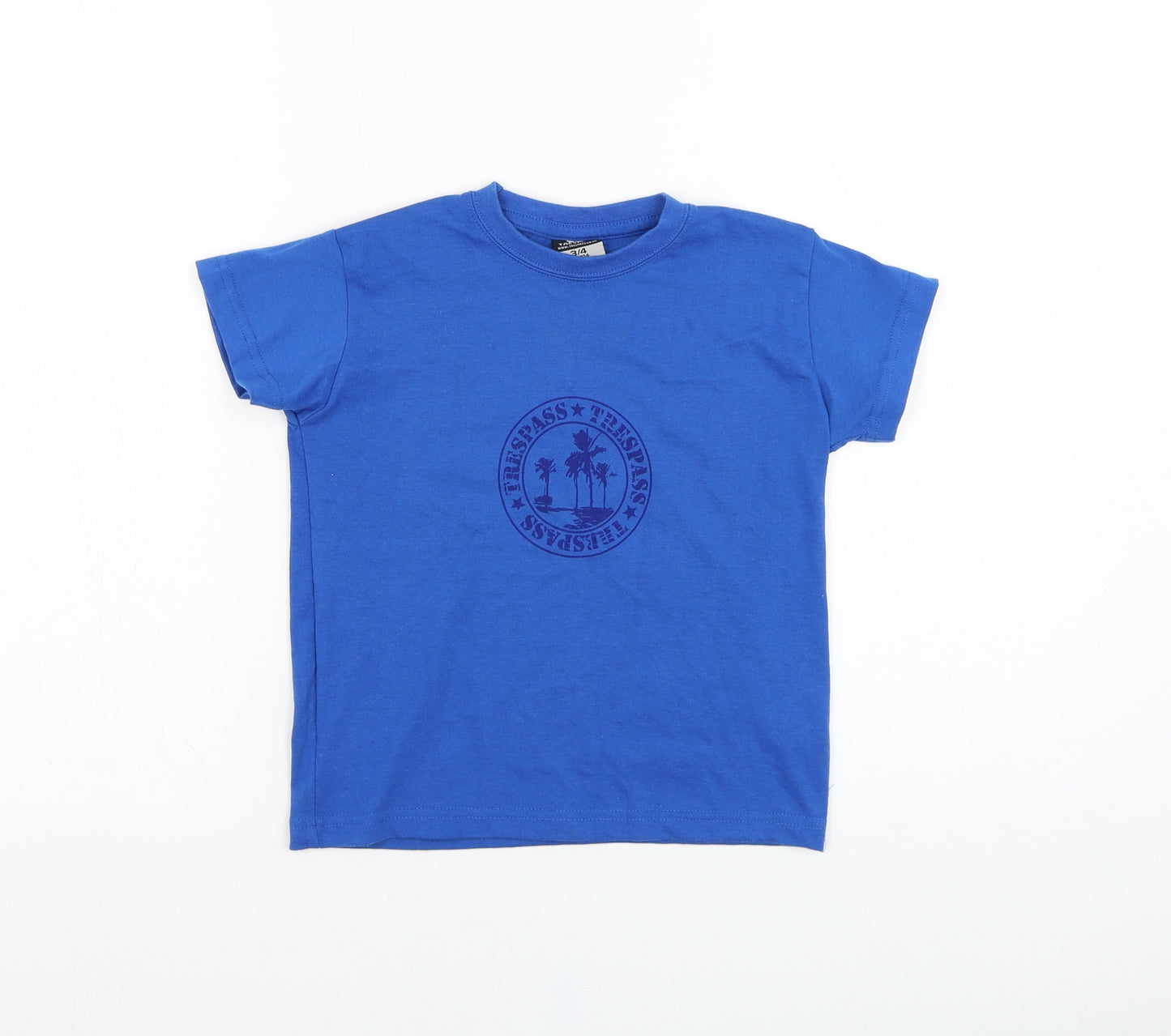 Trespass Boys Blue  Polyester Basic T-Shirt Size 3-4 Years Round Neck Pullover