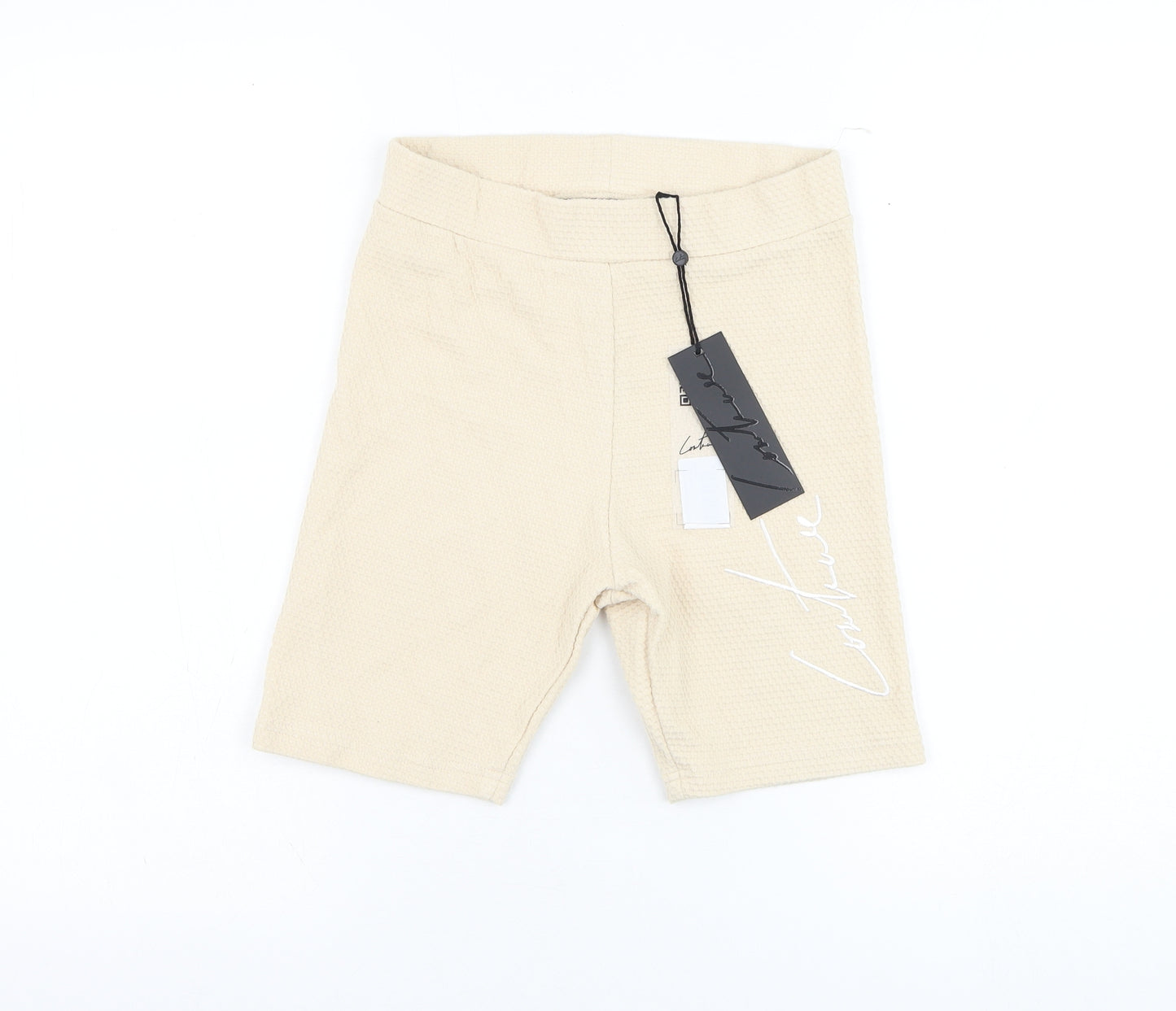 The Couture Club Womens Beige  Cotton Biker Shorts Size XS L7 in Regular Pull On