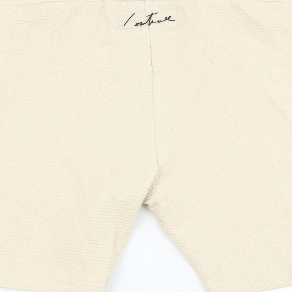 The Couture Club Womens Beige  Cotton Biker Shorts Size XS L7 in Regular Pull On