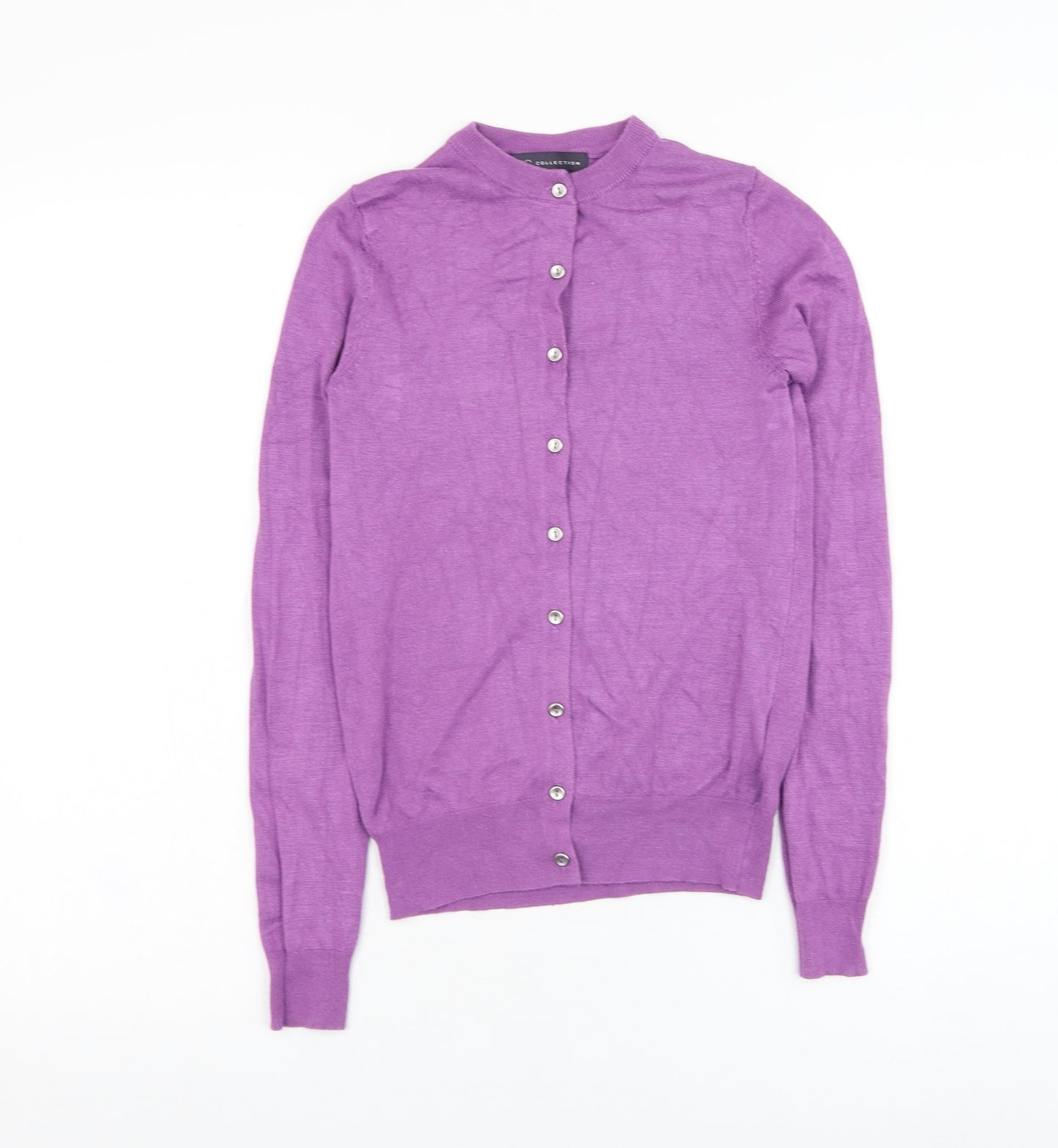 Marks and Spencer Womens Purple Round Neck  Viscose Cardigan Jumper Size 6