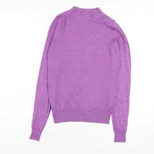 Marks and Spencer Womens Purple Round Neck  Viscose Cardigan Jumper Size 6