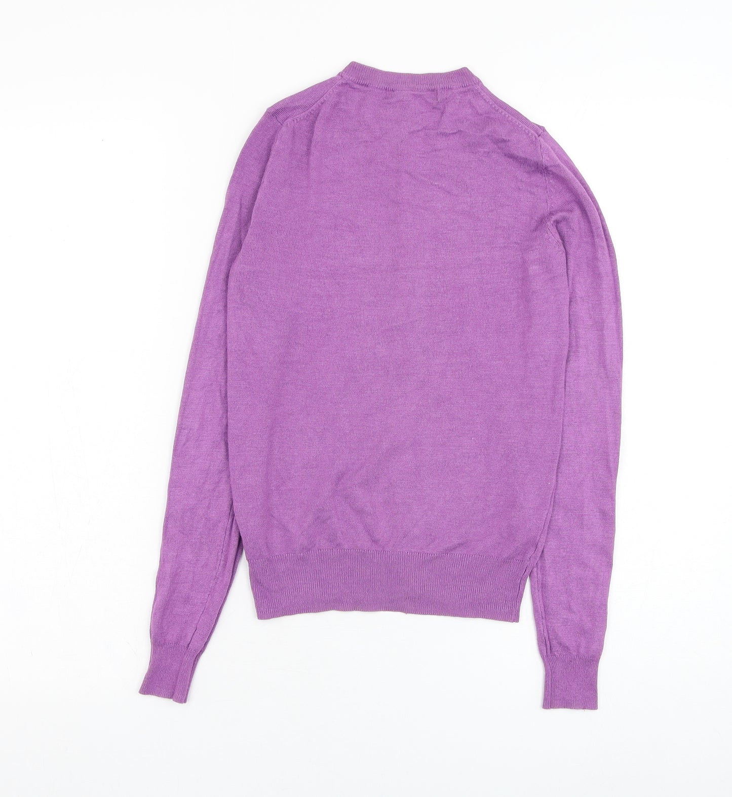 Marks and Spencer Womens Purple Round Neck  Viscose Cardigan Jumper Size 6