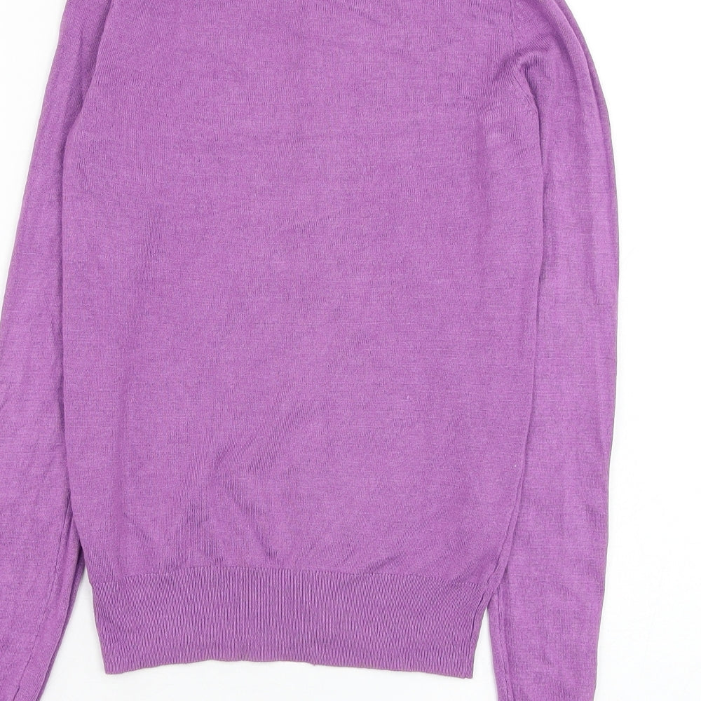 Marks and Spencer Womens Purple Round Neck  Viscose Cardigan Jumper Size 6